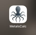 MetalsCalc icon on iOS home screen